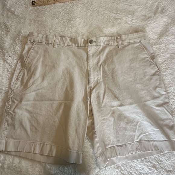 Chaps Other - Chaps‎ Men's Flat Front Shorts Size 40 Khaki Tan Stretch Cotton Chino 9" Inseam